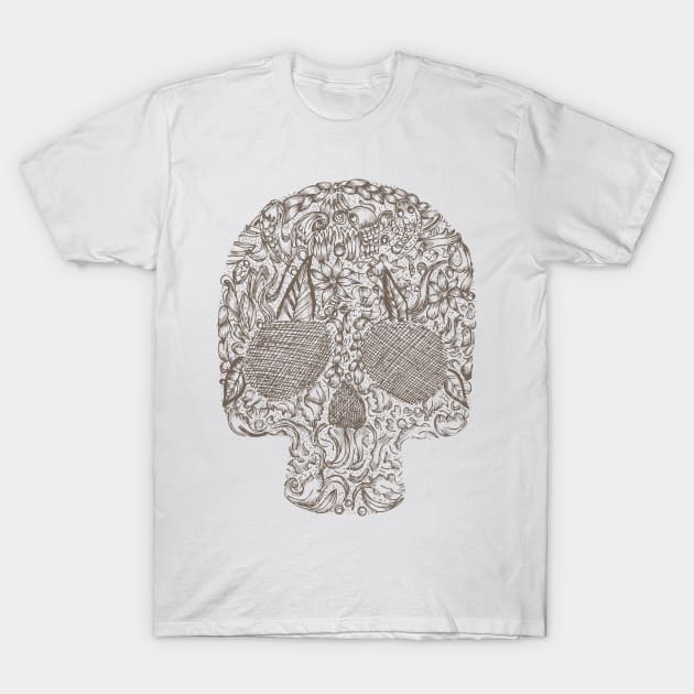 Ornament Skull T-Shirt by Digster